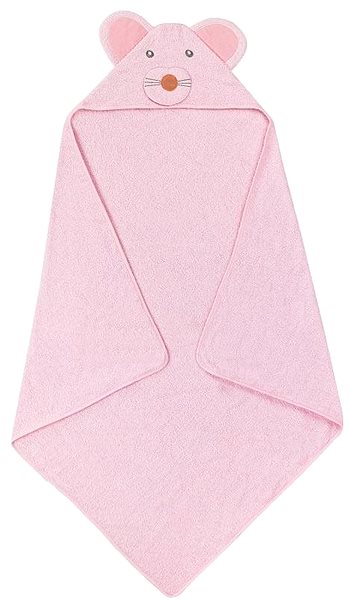 Gyerek fürdőlepedő INTERBABY Frottír fürdőlepedő (100 × 100 cm) kisegér, rózsaszín ...