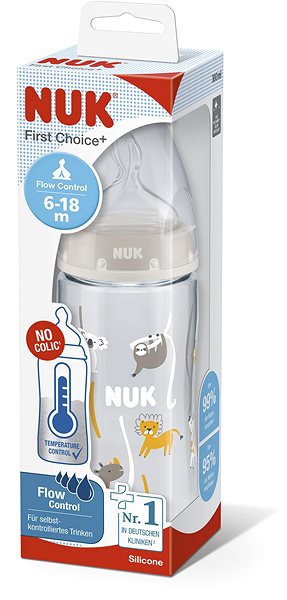 Dojčenská fľaša NUK FC+ fľaša s kontrolou teploty 300 ml, béžová ...