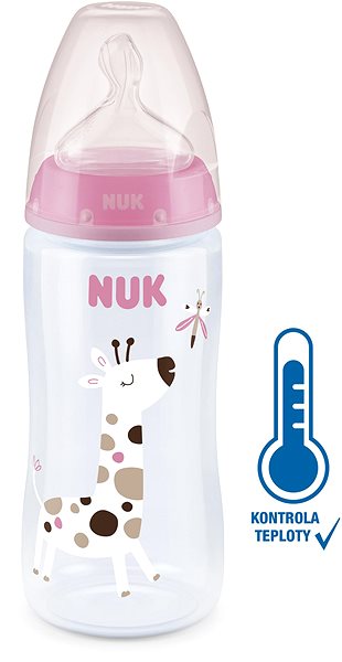 Cumisüveg NUK FC+ cumisüveg hőmérséklet-ellenőrzővel 300 ml, rózsaszín ...