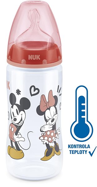 Cumisüveg NUK FC+ Mickey cumisüveg hőmérséklet-ellenőrzővel 300 ml, piros ...