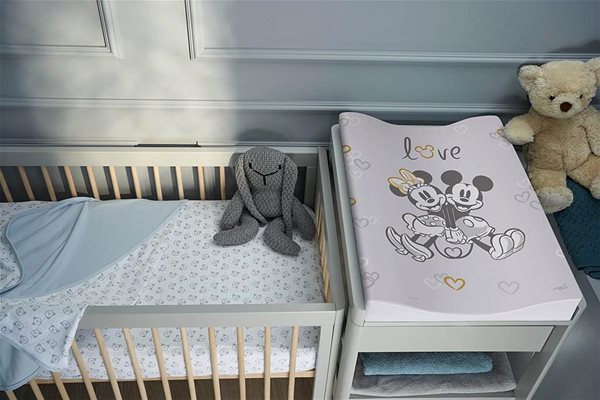 Prebaľovacia podložka CEBA BABY prebaľovacia podložka mäkká Cosy 50 × 70 cm, Disney Minnie & Mickey Grey ...