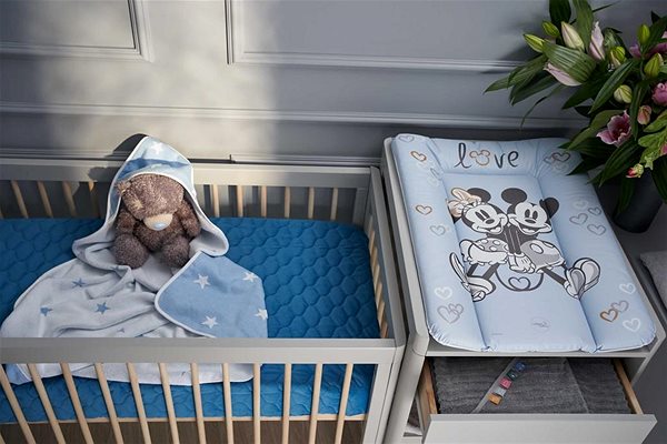 Prebaľovacia podložka CEBA BABY prebaľovacia podložka mäkká na komodu 50 × 70 cm, Disney Minnie & Mickey Blue ...