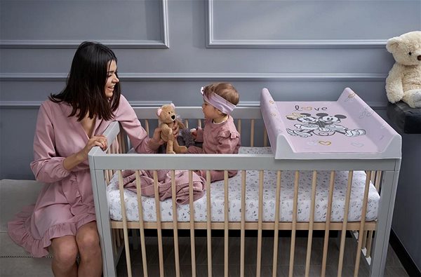 Prebaľovacia podložka CEBA BABY prebaľovacia podložka s pevnou doskou Comfort 50 × 70 cm, Disney Minnie & Mickey Pink ...