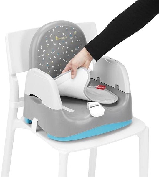 Stolička na kŕmenie BADABULLE prenosná stolička Home & Go Grey Vlastnosti/technológia