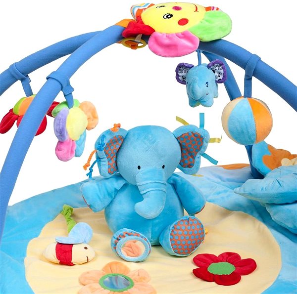 Játszószőnyeg PlayTo zenélő játszószőnyeg - elefántos, függő játékokkal Képernyő