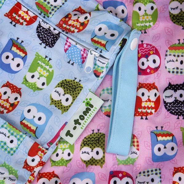 Vrecká na plienky T-TOMI nepremokavé vrecko Pink Owl, 30 × 40 cm ...