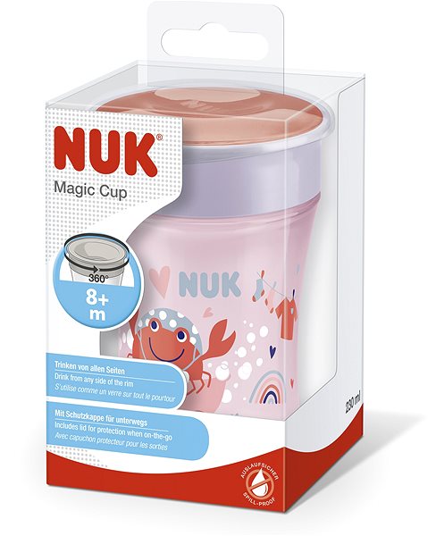 Tanulópohár NUK Magic Cup Bögre fedéllel 230 ml - piros, többféle motívum ...