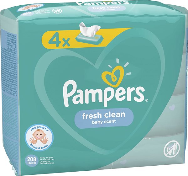 Popsitörlő PAMPERS Fresh Clean 4× 52 db ...