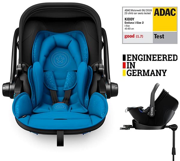 Autosedačka Kiddy Evoluna i-Size 2 + Isofix základna, 40-83 cm, Summer Blue ...