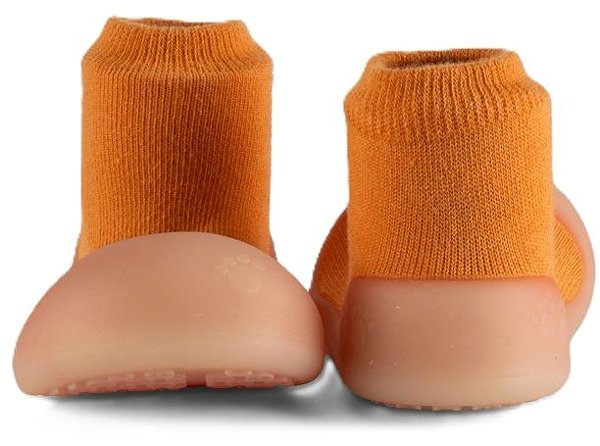 Chameleon sock booties Coral size 115 .