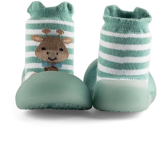 Chameleon sock booties Blue Giraffe size 125 .