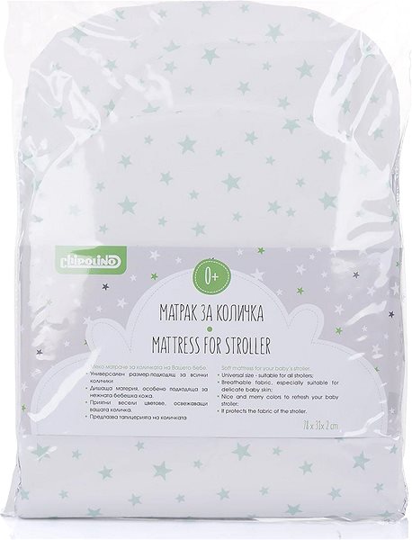 Mattress CHIPOLINO Stroller mattress Grey stars 78 × 31 cm ...