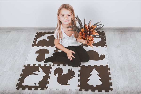 Pěnové puzzle EVA Puzzle podložka Lesní přátelé 32 × 32 × 1 cm (10 ks) ...