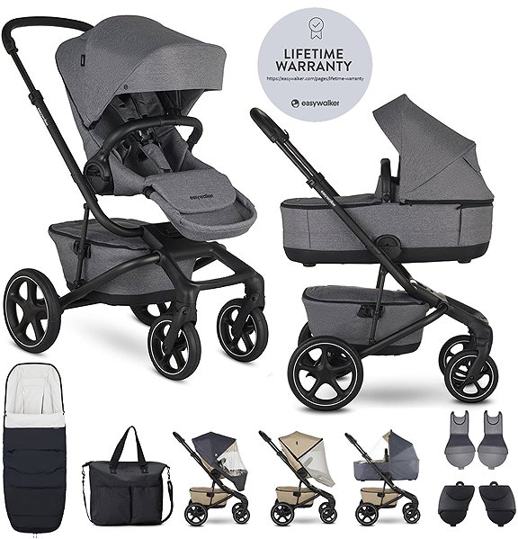 Baby Buggy EASYWALKER Combination pushchair Jimmey Iris Grey XXL RWS ...