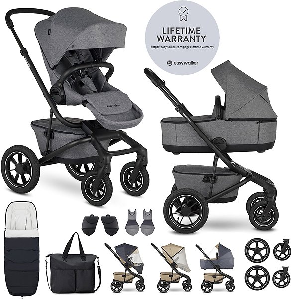 Baby Buggy EASYWALKER Combination pushchair Jimmey Iris Grey XXL AIR + RWS ...