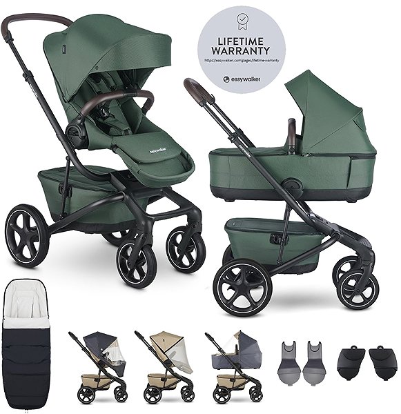 Baby Buggy EASYWALKER Combination pushchair Jimmey Pine Green XXL RWS ...