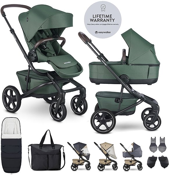 Baby Buggy EASYWALKER Combination pushchair Jimmey Pine Green XXL RWS ...