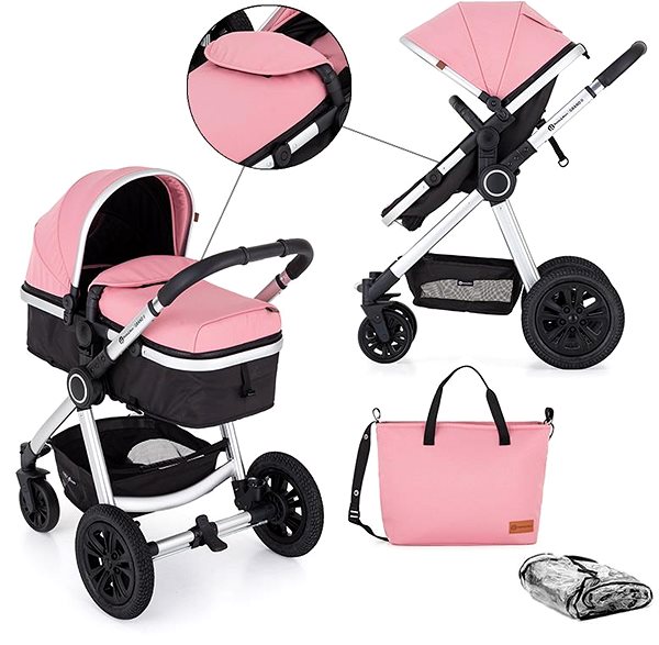 Baby Buggy PETITE&MARS Grand II Platinum Pink 2in1 Combination Stroller ...