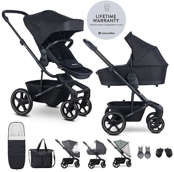 EASYWALKER Harvey5 Midnight Black XXL RWS pushchair.