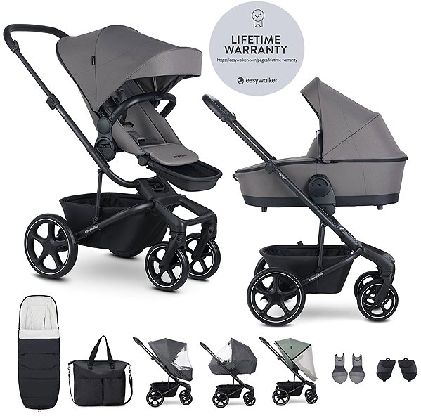 EASYWALKER Harvey5 Pebble Grey XXL RWS pushchair.