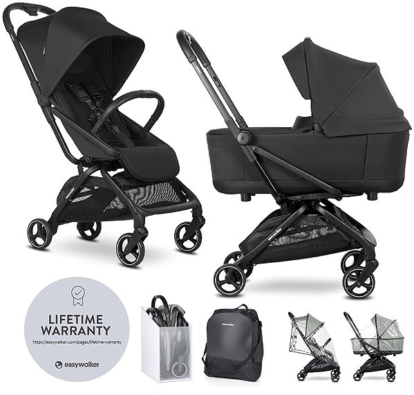 EASYWALKER Rockey S Pure Black pushchair.