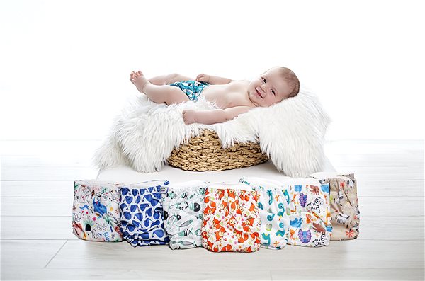 Diaper Panties Cloth Diaper All in One Velcro Cats .