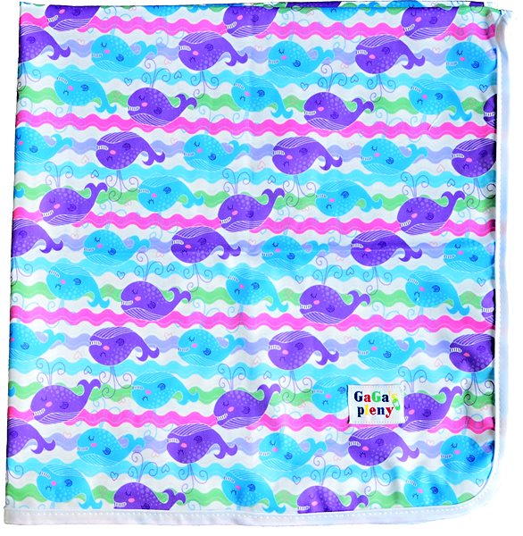 Diaper Panties All in One Fabric Diaper coloured Velcro Whale .