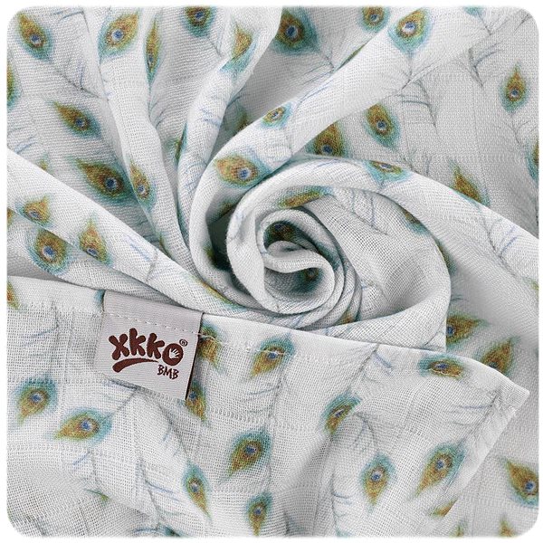 Mosható pelenka XKKO bambusz pelenkák 70×70 Digi - Peacock Feathers Mix, 3 db ...