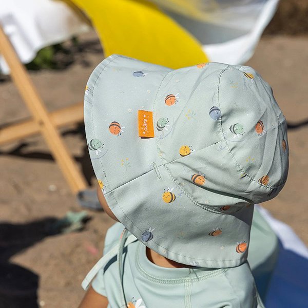 Baby hat Saro Baby Reversible hat with UV protection (0 - 6 m) Bee Happy .