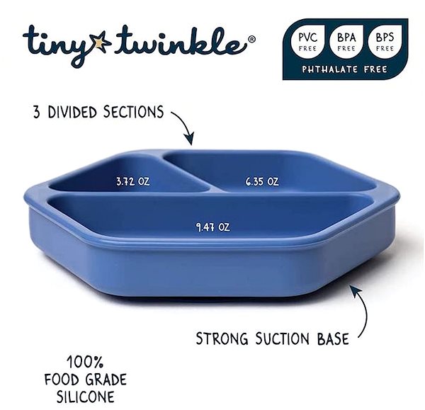 Dětský talíř Tiny Twinkle Silikonový talířek - Blue ...