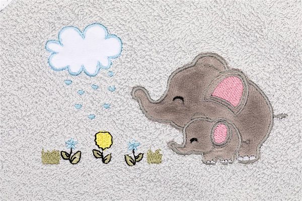 Gyerek fürdőlepedő Fillikid kapucnis törölköző Elephant grey 75 × 75 cm ...