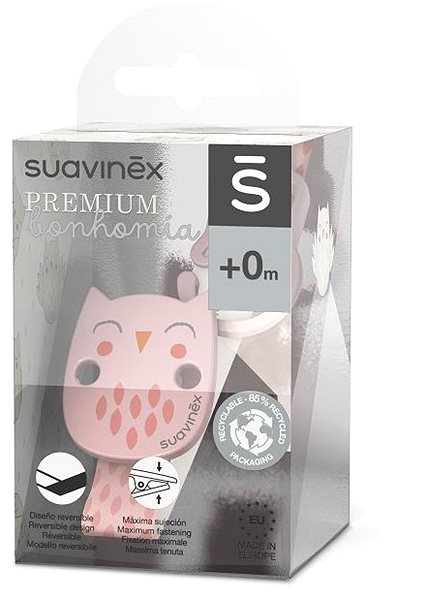 Klip na dudlík Suavinex Premium klip se stuhou Bonhomia růžový ...