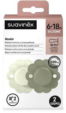 Cumi Suavinex Wonder SX Pro, fiziológiai, 6-18 hónapos kor között, 2 db, Almost Aqua + Hedge Green ...