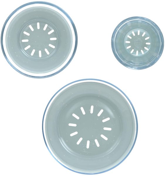 Detská jedálenská súprava Lässig Dish Set Glass/Silicone blue ...