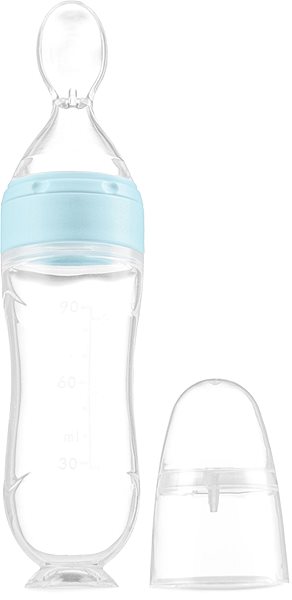 Kidnort Retter baby bottle with spoon blue .