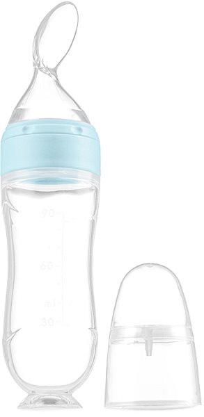 Kidnort Retter baby bottle with spoon blue .