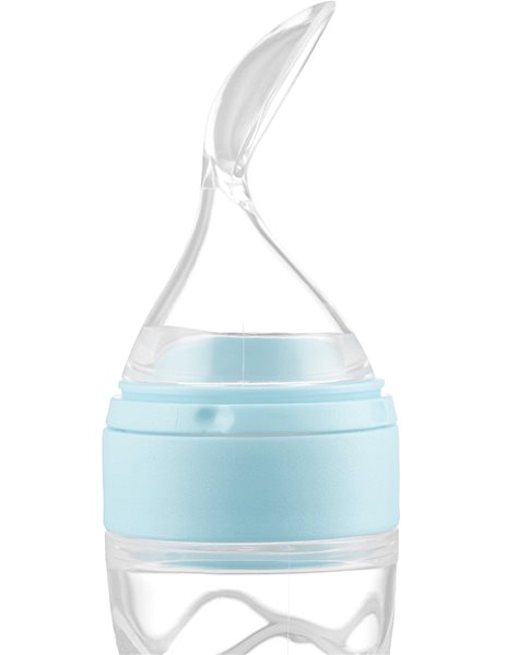 Kidnort Retter baby bottle with spoon blue .