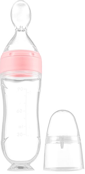 Kidnort Retter baby bottle with spoon pink .