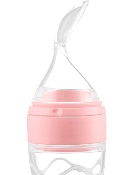Kidnort Retter baby bottle with spoon pink .
