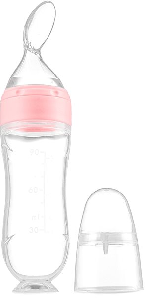 Kidnort Retter baby bottle with spoon pink .