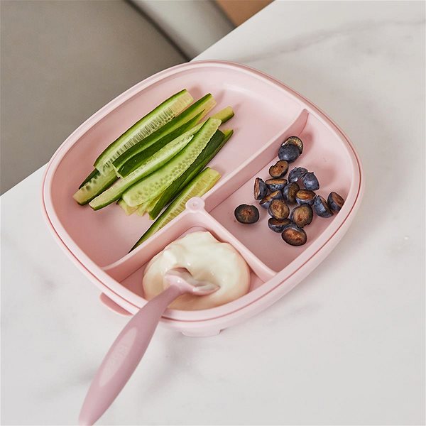 Baby plate B.Box Divided plate with suction cup 2in1 pink .