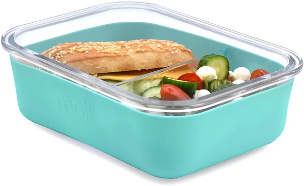 Snack Box Melii Glass lunch container with silicone sleeve blue ...