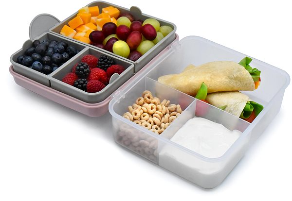 Lunch Box Melii Double tier snack box pink ...