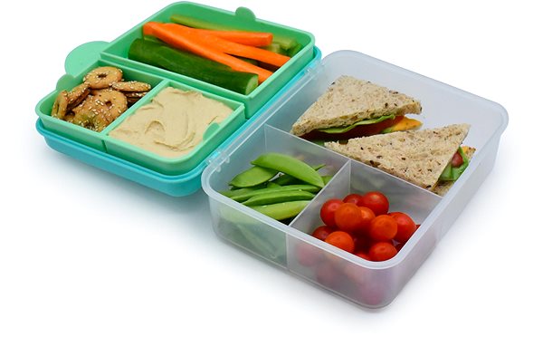Lunch Box Melii Double tier snack box teal ...