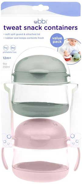 Lunch Box Ubbi Snack container Sage & Pink 2 pcs ...