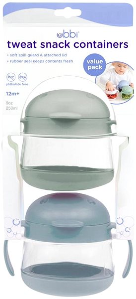 Lunch Box Ubbi Snack container Sage & Blue 2 pcs ...