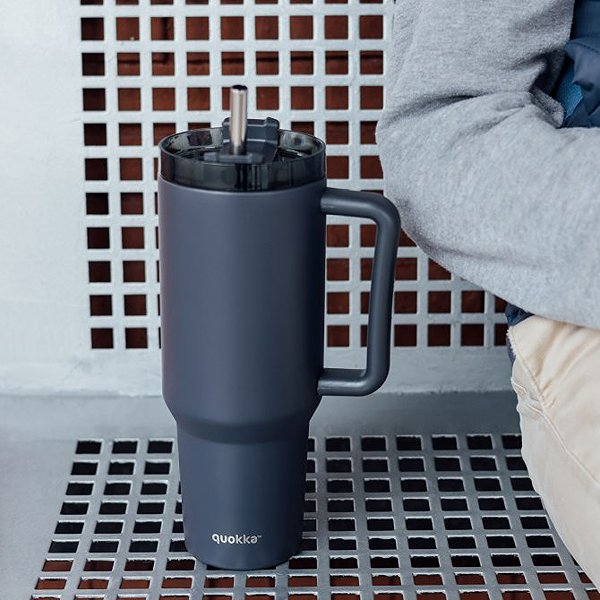 Thermal Mug Quokka Stream with straw 1200 ml Black ...