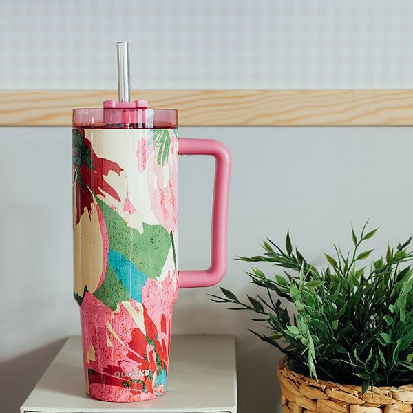 Thermal Mug Quokka Stream with straw 950 ml Pink Flambe ...