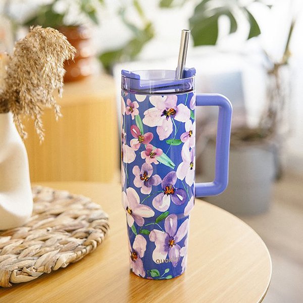 Thermal Mug Quokka Stream with straw 950 ml Flower Dusk ...