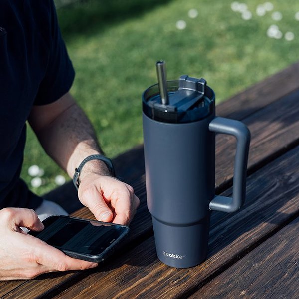 Thermal Mug Quokka Stream with straw 950 ml Black ...
